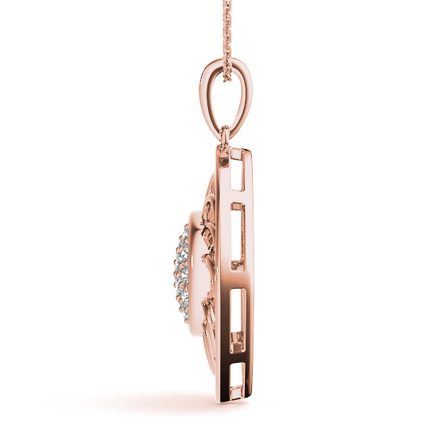 56832-Pink-1 Diamond Decorative Pendant, in Rose Gold - 32458