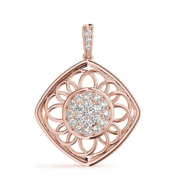 56832-Pink-2 Diamond Decorative Pendant, in Rose Gold - 32458
