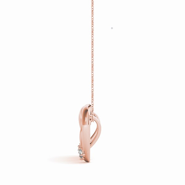 57383-Pink-1 2 Row Cluster Pendant, in Rose Gold - 32360
