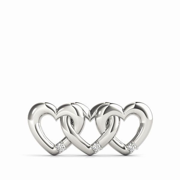 57383-White-2 2 Row Cluster Pendant, in Platinum - 32360