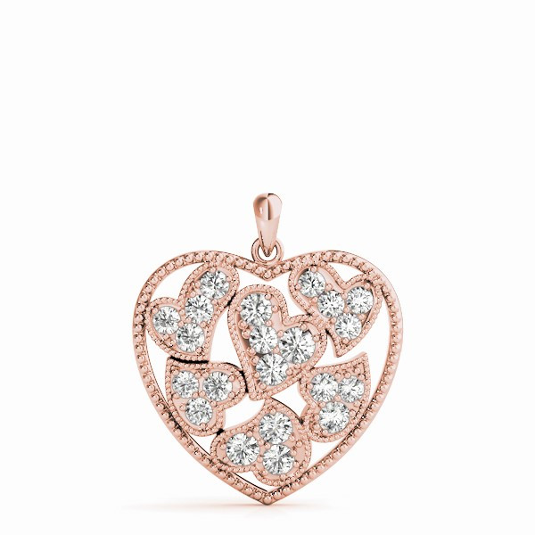 57386-Pink-2 Diamond Decorative Pendant, in Rose Gold - 32463