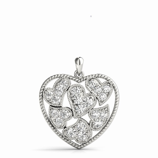 57386-White-2 Diamond Decorative Pendant, in White Gold - 32463