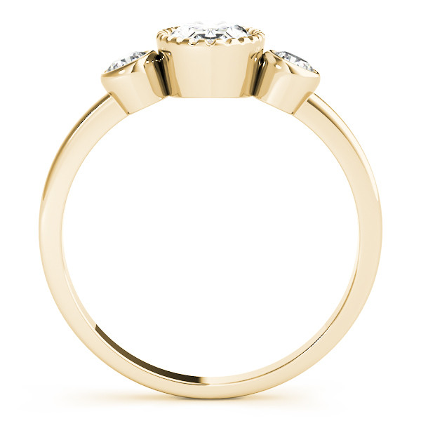 57410-Yellow-1 Fashion Engagement Ring, Three Stone Style, Oval Shape, in Yellow Gold - 85050