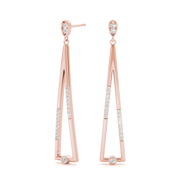 57503-Pink-2 Fashion Earrings, in Rose Gold - 41059