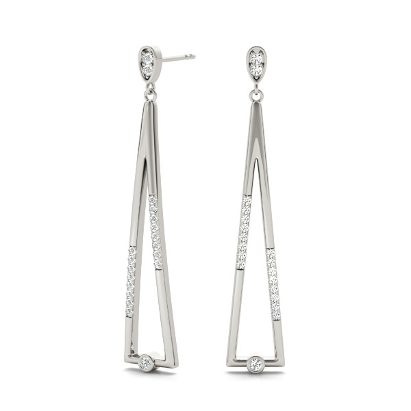 57503-White-2 Fashion Earrings, in White Gold - 41059