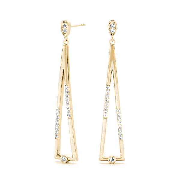 57503-Yellow-2 Fashion Earrings, in Yellow Gold - 41059