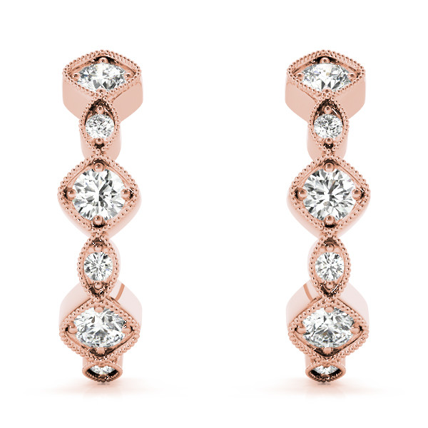57509-Pink-2 Fashion Earrings, in Rose Gold - 41064