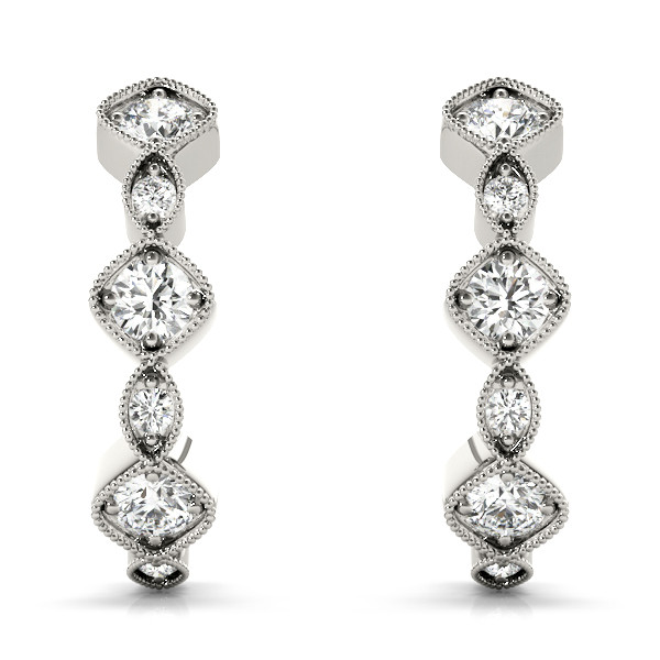 57509-White-2 Fashion Earrings, in White Gold - 41064