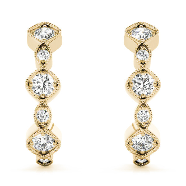 57509-Yellow-2 Fashion Earrings, in Yellow Gold - 41064