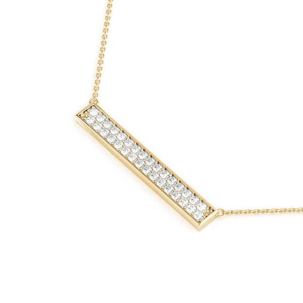 57880-Yellow-1 Trapeze Bar Diamond Pendant, in Yellow Gold - 32442
