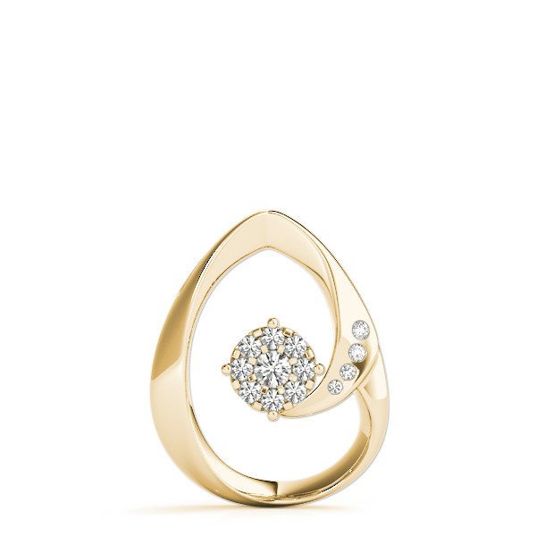 57881-Yellow-2 Diamond Decorative Pendant, in Yellow Gold - 32459
