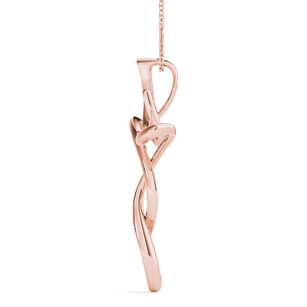 57885-Pink-1 Fashion Diamond Pendant, in Rose Gold - 32485