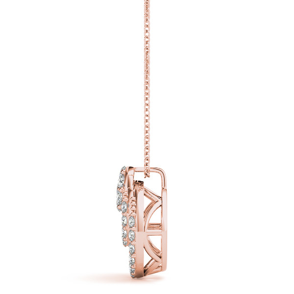 57886-Pink-1 Fashion Diamond Pendant, in Rose Gold - 32505