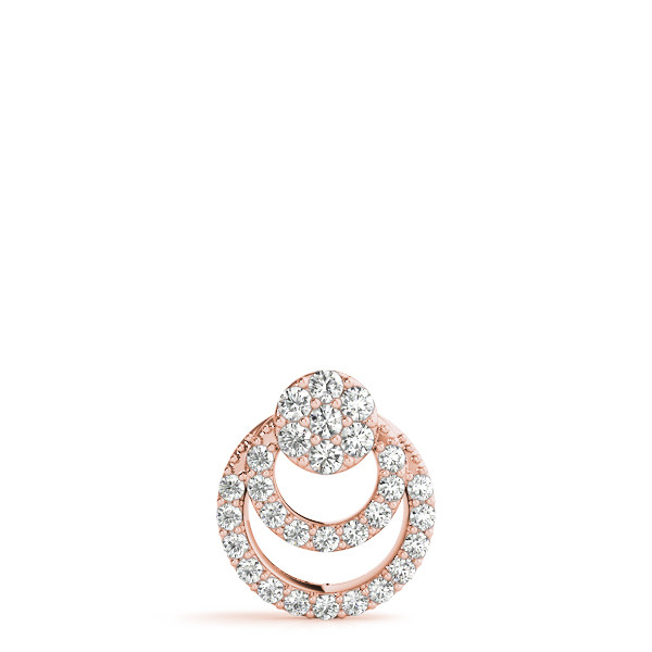 57886-Pink-2 Fashion Diamond Pendant, in Rose Gold - 32505