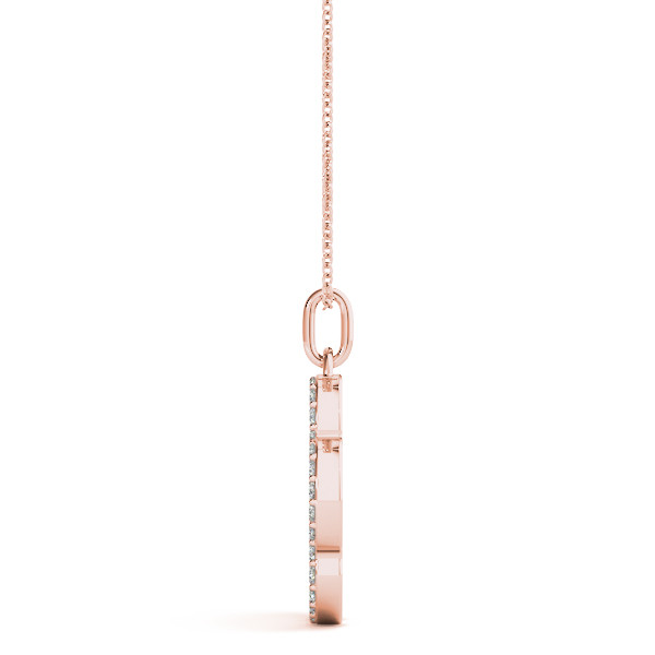 57887-Pink-1 Fashion Diamond Pendant, in Rose Gold - 32540