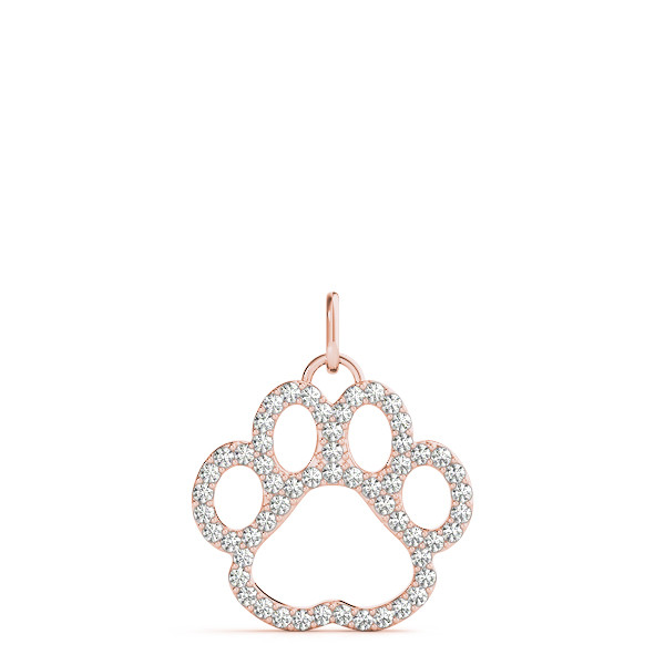 57887-Pink-2 Fashion Diamond Pendant, in Rose Gold - 32540