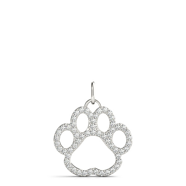 57887-White-2 Fashion Diamond Pendant, in Platinum - 32540