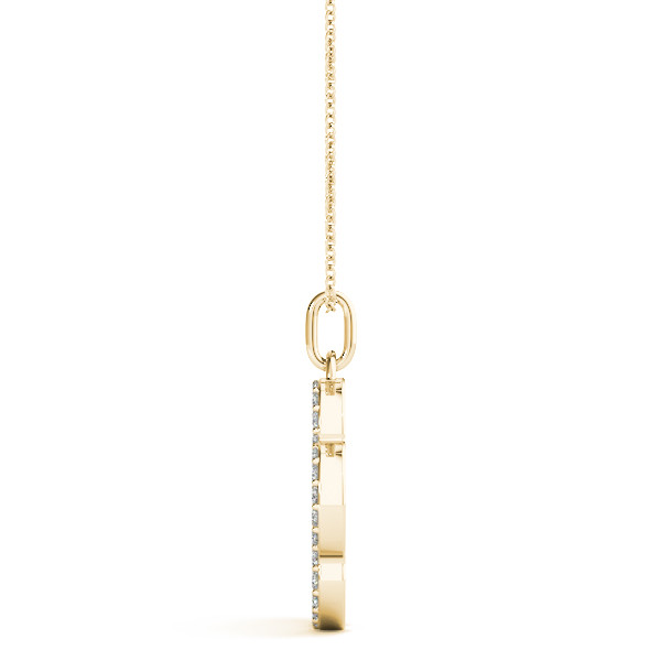 57887-Yellow-1 Fashion Diamond Pendant, in Yellow Gold - 32540