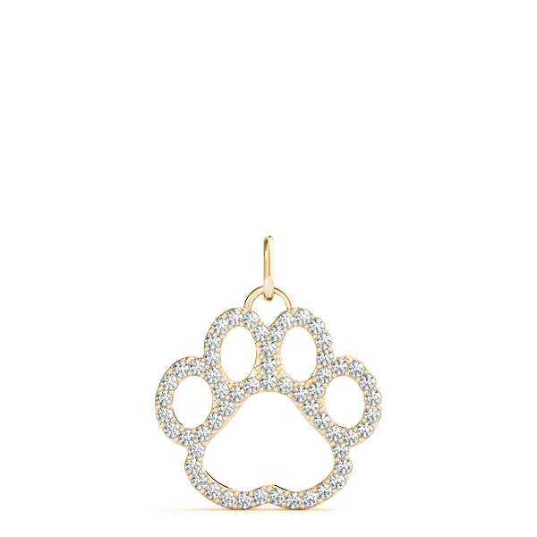 57887-Yellow-2 Fashion Diamond Pendant, in Yellow Gold - 32540