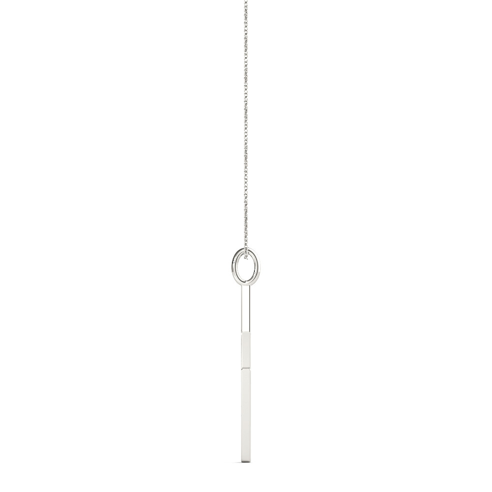 57902-White-1 Diamond Thunderbolt Pendant, in White Gold - 32544