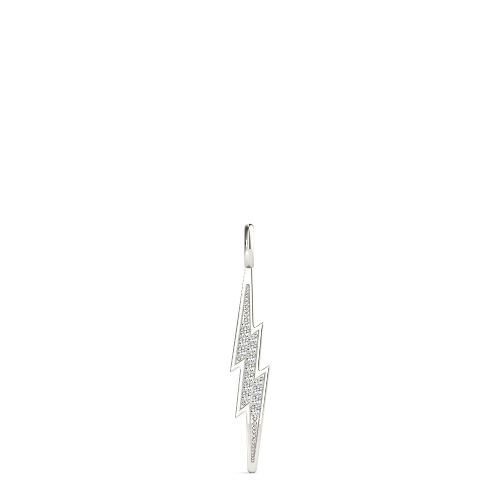 57902-White-2 Diamond Thunderbolt Pendant, in White Gold - 32544
