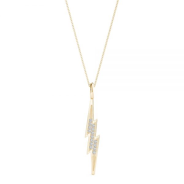 Diamond Thunderbolt Pendant, in Yellow Gold - 32544