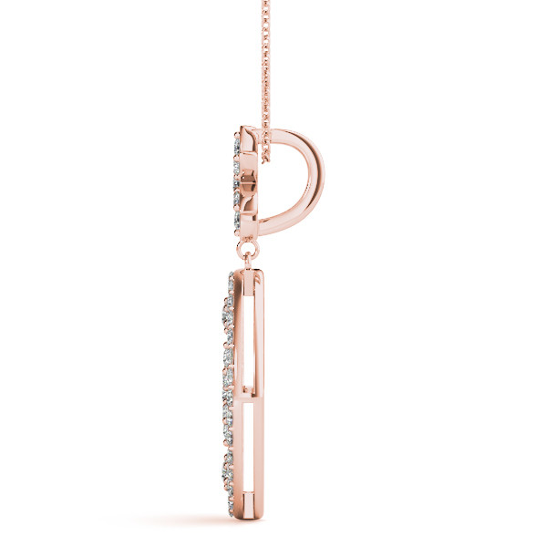 57922-Pink-1 Fashion Diamond Pendant, in Rose Gold - 32503