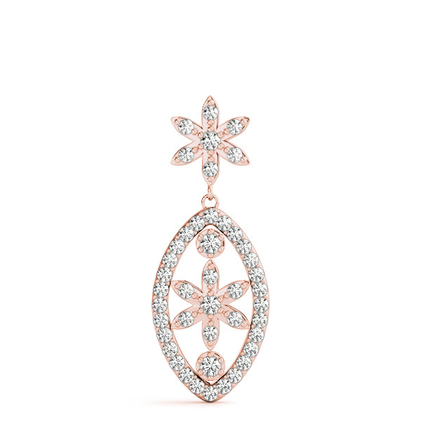 57922-Pink-2 Fashion Diamond Pendant, in Rose Gold - 32503