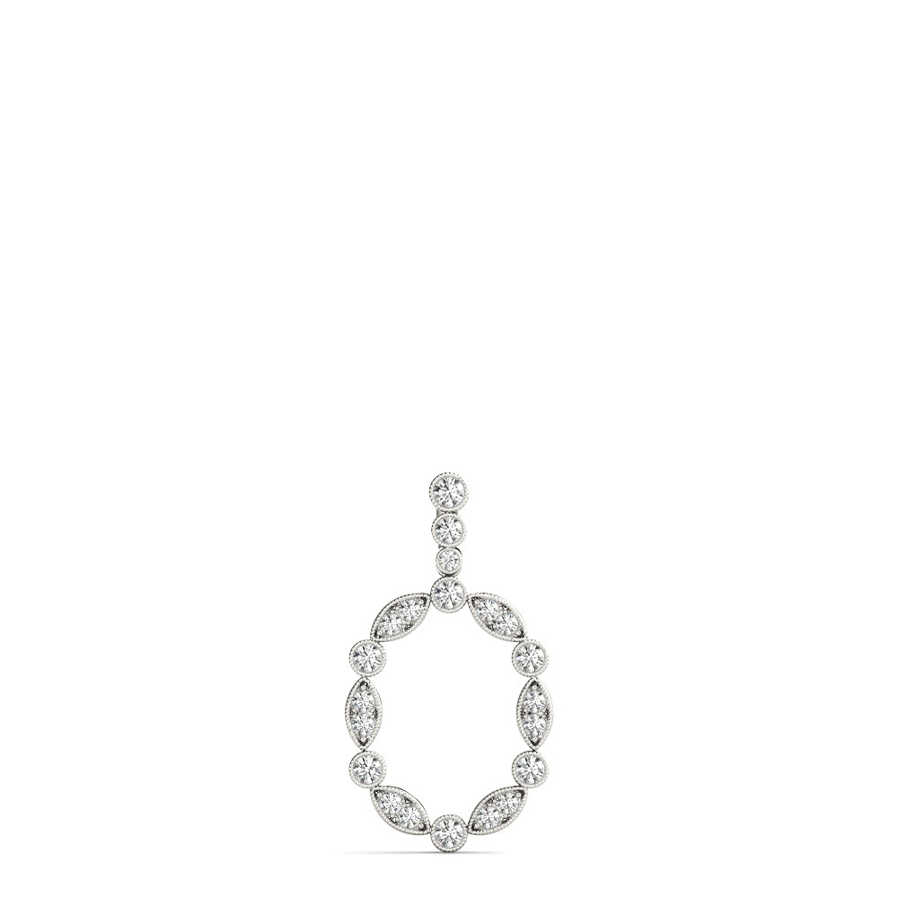 57935-White-2 Fashion Diamond Pendant, in Platinum - 32555