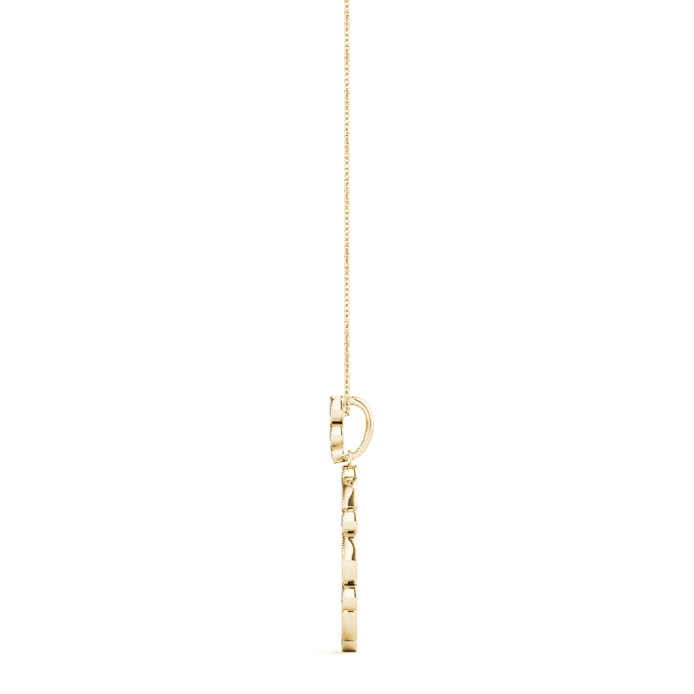 57935-Yellow-1 Fashion Diamond Pendant, in Yellow Gold - 32555