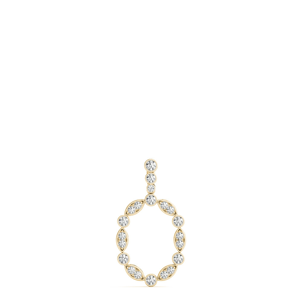 57935-Yellow-2 Fashion Diamond Pendant, in Yellow Gold - 32555