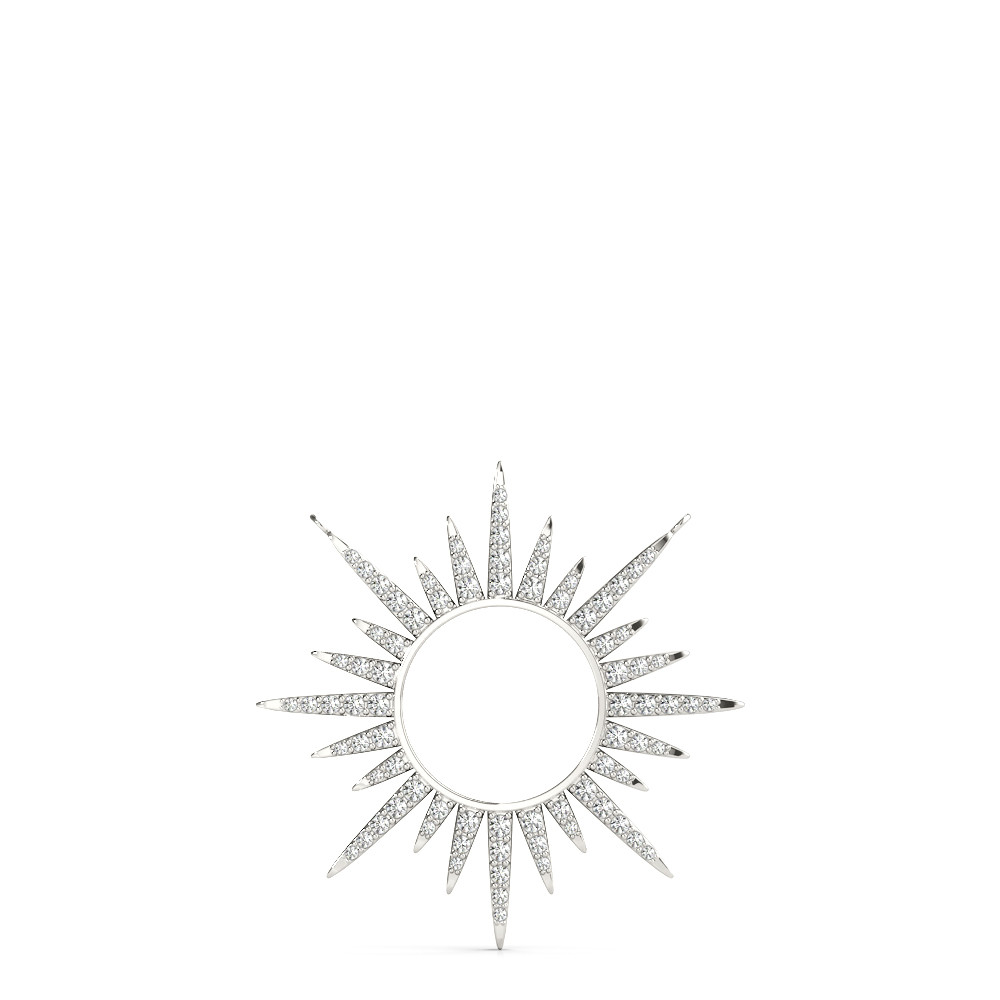 57936-White-2 Fashion Diamond Pendant, in Sterling Silver - 32557