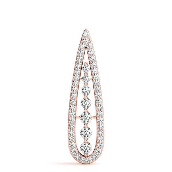 57937-Pink-2 Fashion Diamond Pendant, in Rose Gold - 32500