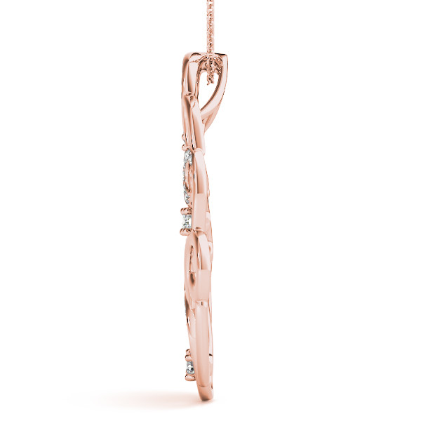 57942-Pink-1 Fashion Diamond Pendant, in Rose Gold - 32507
