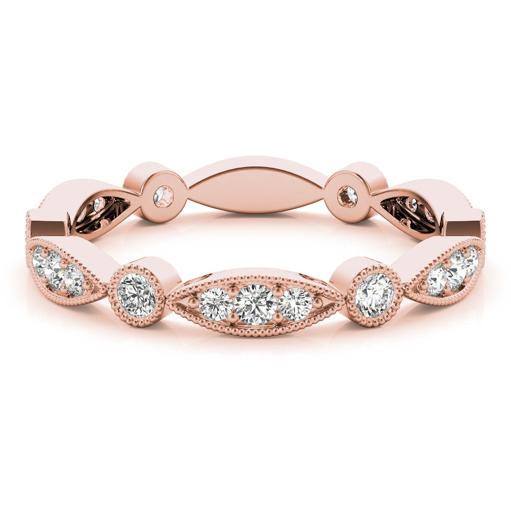 58252-Pink-2 Stackable Wedding Ring, in Rose Gold - 85109