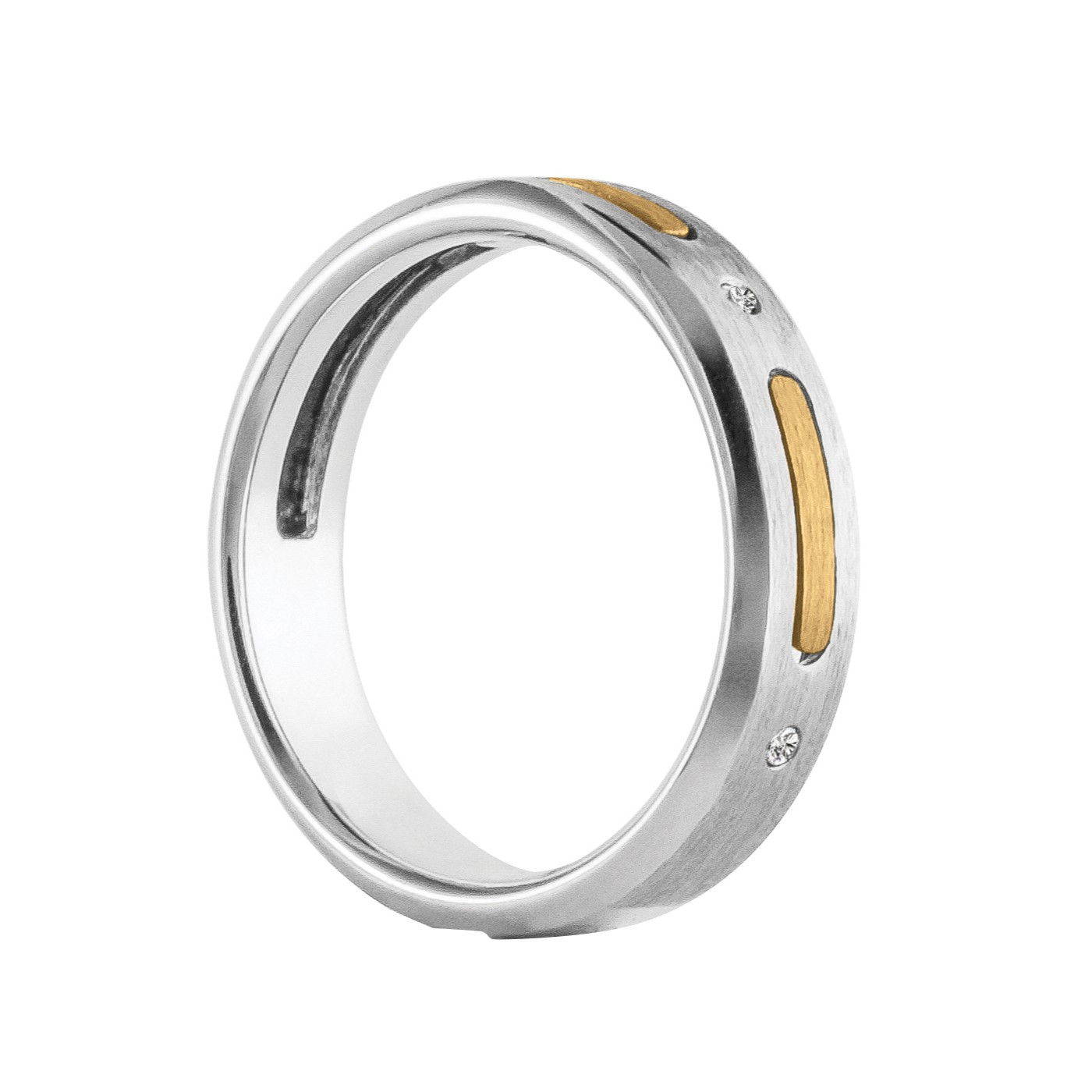 58598-White-1 Satin Finish Gents Ring, in Yellow Gold - 10582
