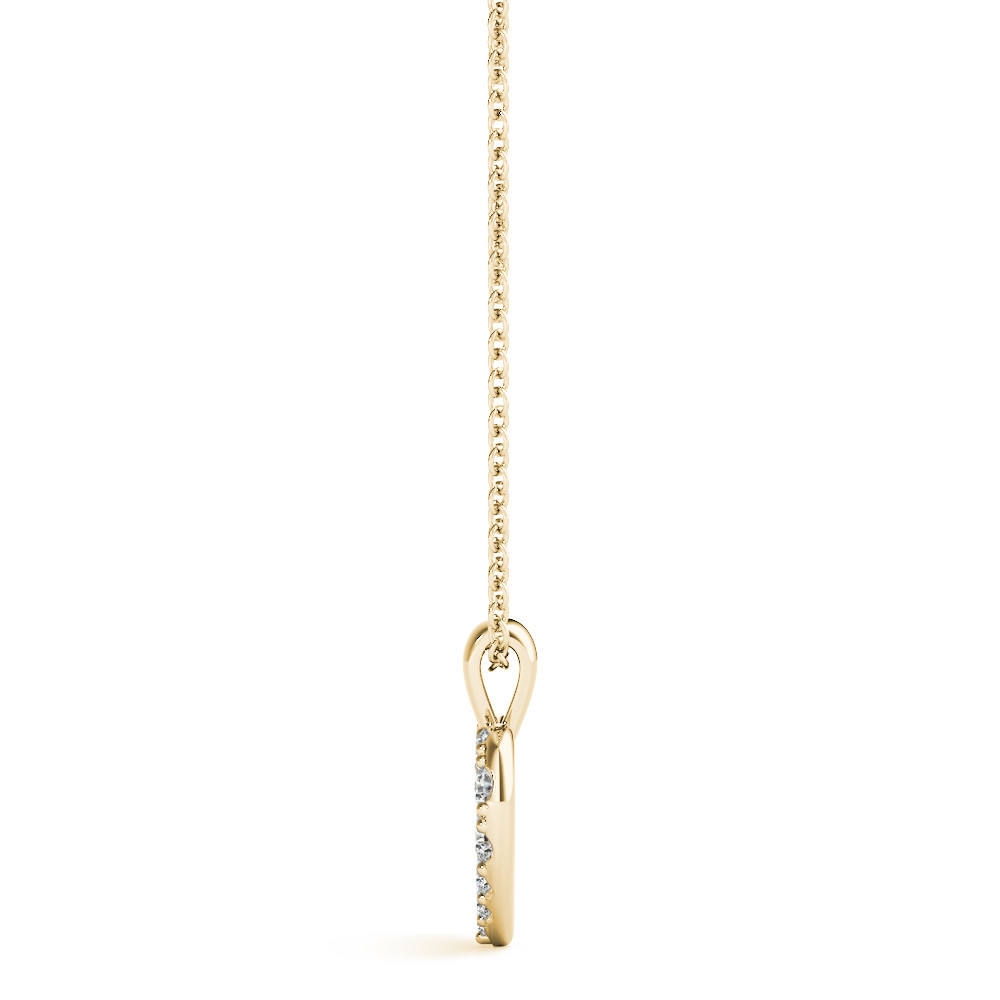58877-Yellow-1 Heart Diamond Pendant, in Yellow Gold - 32576