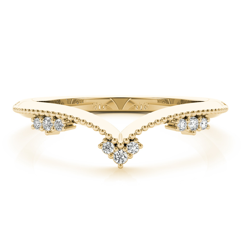 58886-Yellow-2 Chevron Wedding Ring, in Yellow Gold - 85199