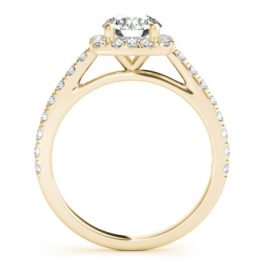 59055-Yellow-1 Cathedral Engagement Ring, Halo Style, Round Shape, in Yellow Gold - 85151