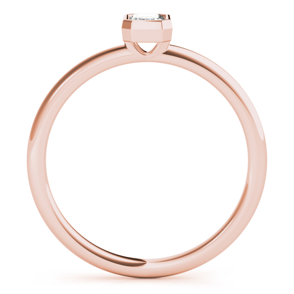 59076-Pink-1 Solitaire Fashion Ring, Emerald Shape, in Rose Gold - 85204