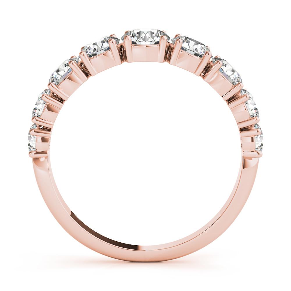 59404-Pink-1 Multirow Wedding Ring, Round Shape, in Rose Gold - 85210