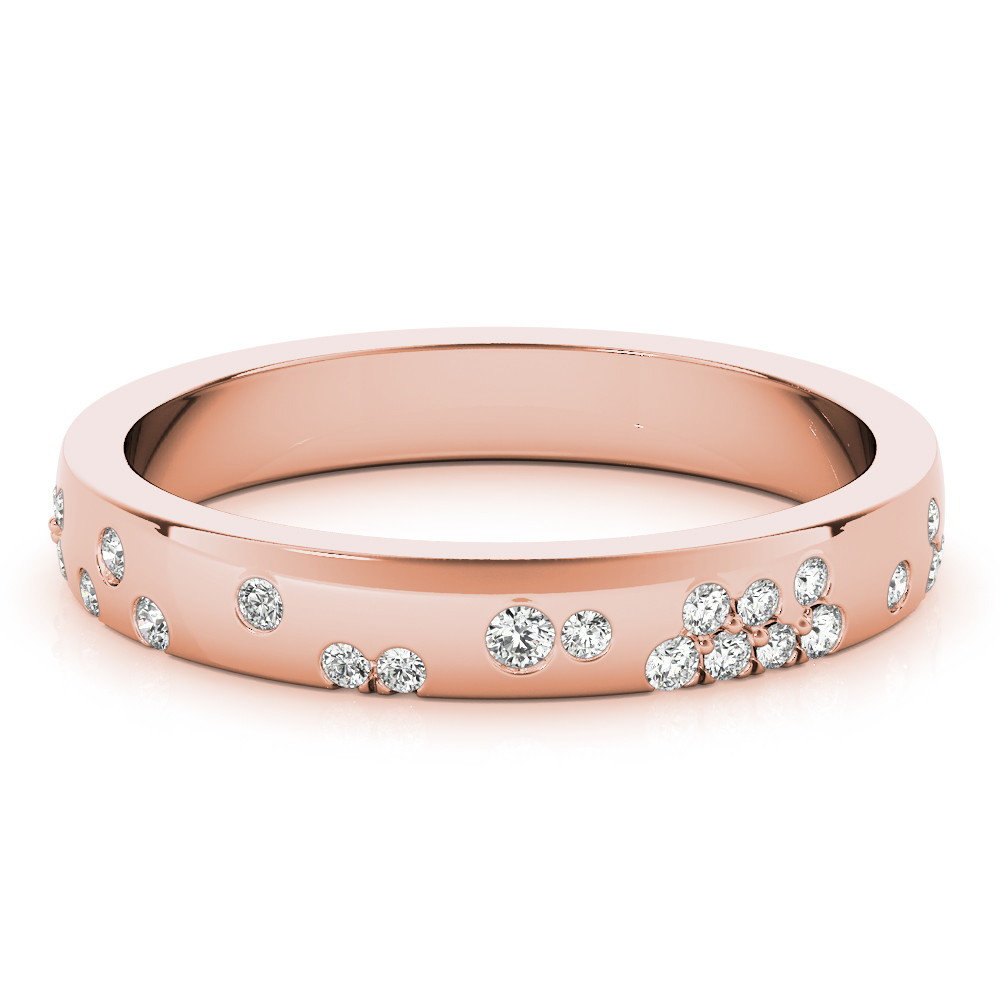 59411-Pink-2 Diamond Fashion Band, in Rose Gold - 85244