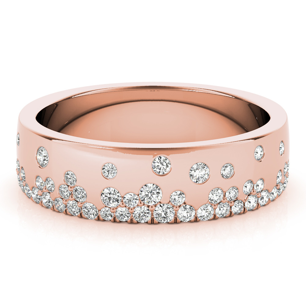 59412-Pink-2 Diamond Fashion Band, in Rose Gold - 85245
