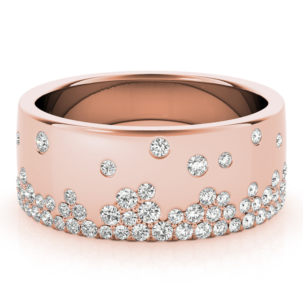 59413-Pink-2 Diamond Fashion Band, in Rose Gold - 85246