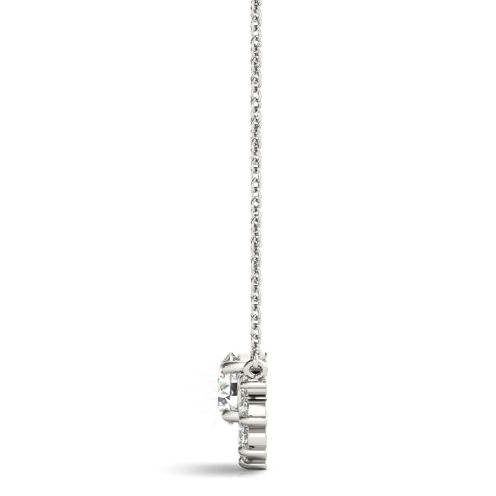 59425-White-1 Fashion Diamond Pendant, Round Shape, in White Gold - 32614