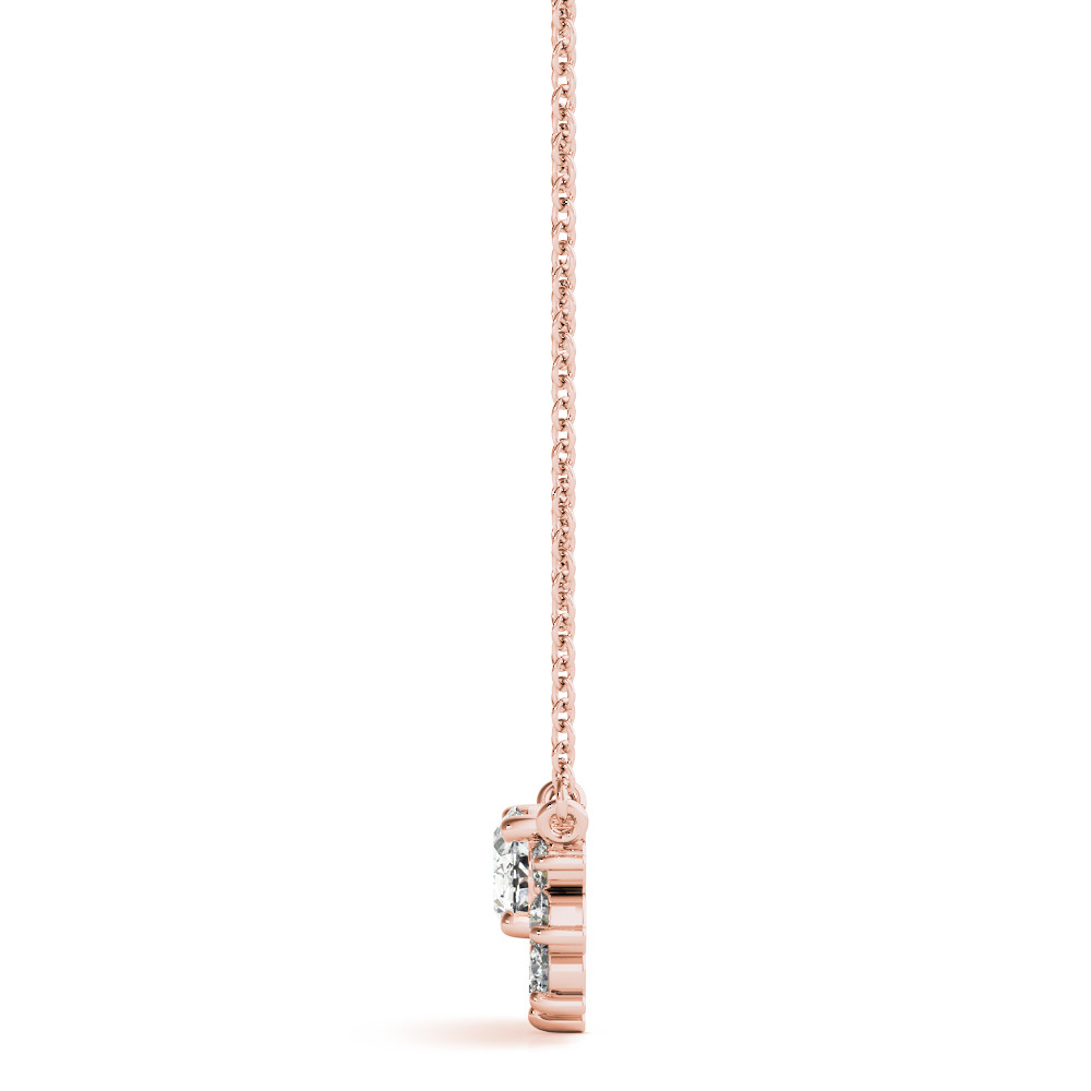 59426-Pink-1 Fashion Diamond Pendant, Oval Shape, in Rose Gold - 32615