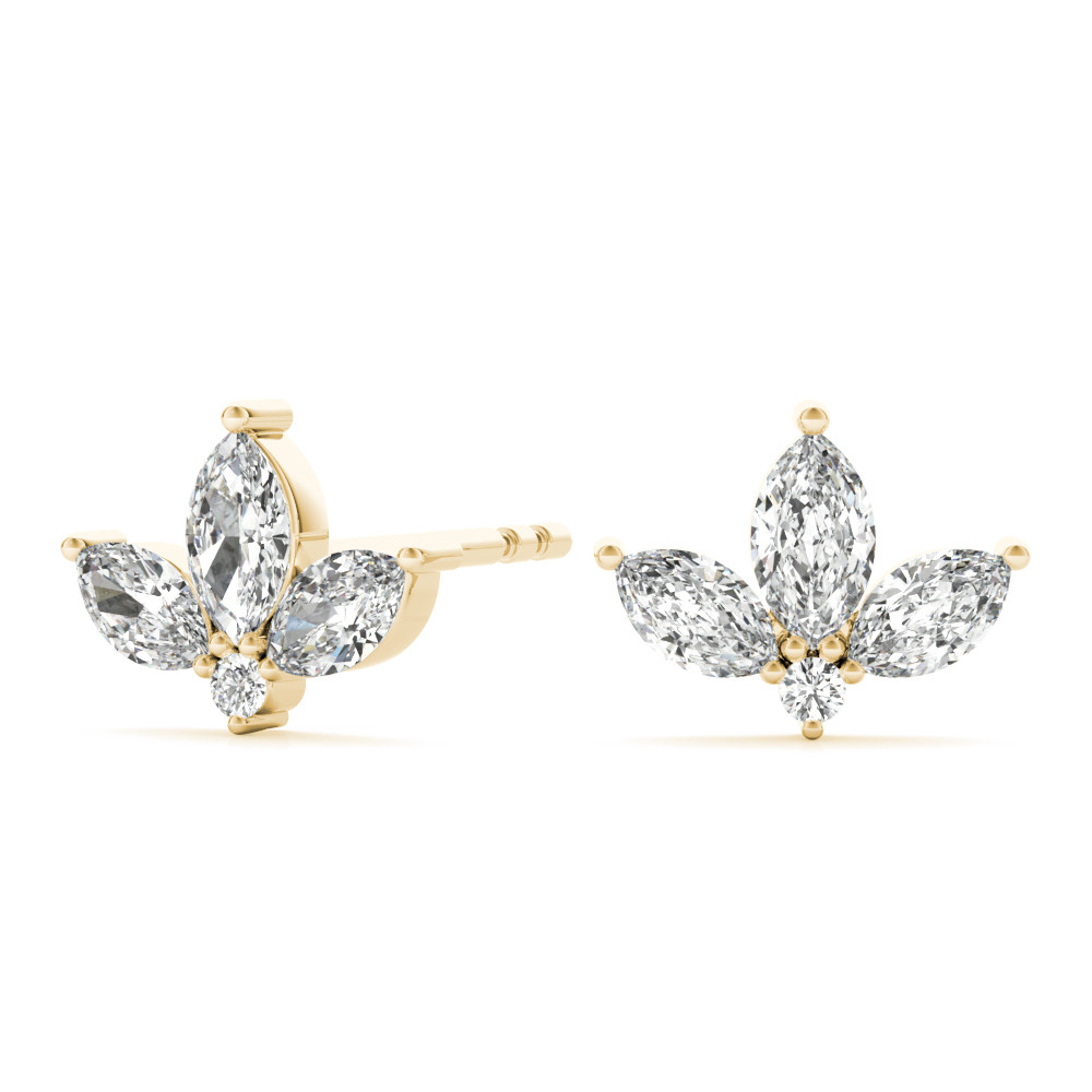 59432-Yellow-2 Fashion Earrings, Marquise Shape, in Yellow Gold - 41102