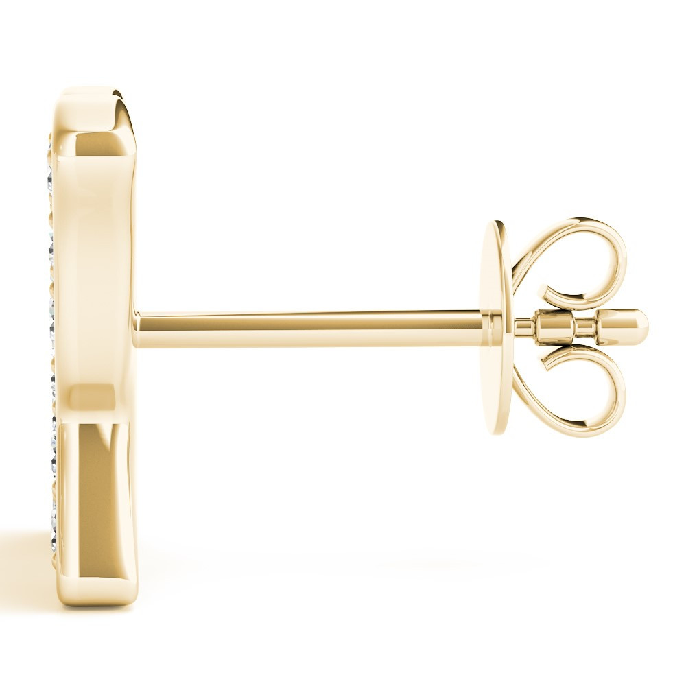 60717-Yellow-1 Butterfly Diamond Studs, in Yellow Gold - 41104