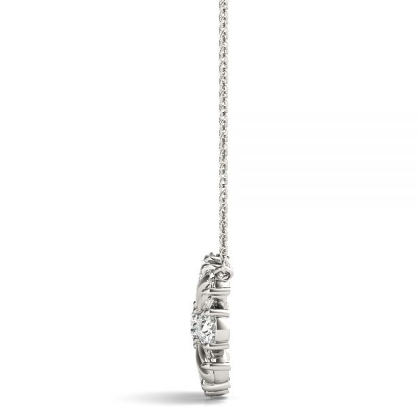 Diamond Flower Pendant, in Sterling Silver - 32620