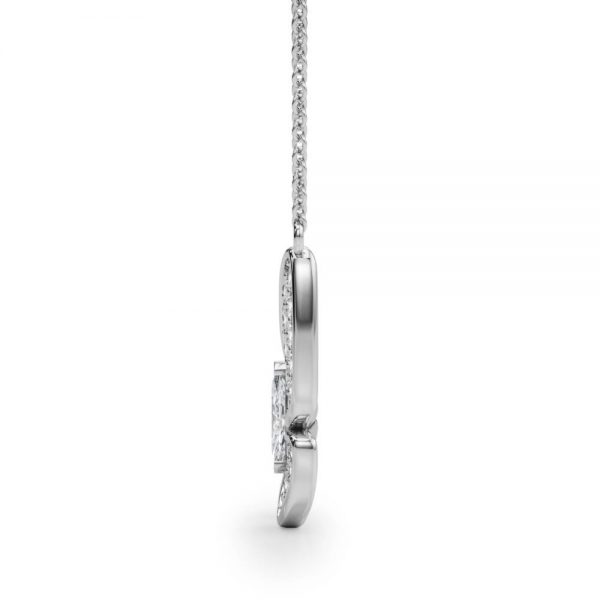 Butterfly Diamond Pendant, Marquise Shape, in White Gold - 32618
